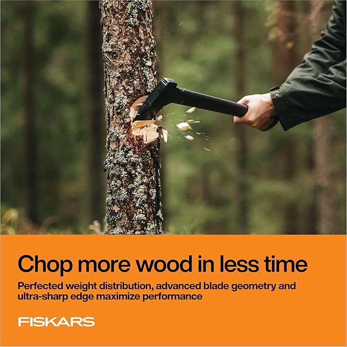 Fiskars 28" Chopping Axe, Ultra-Sharp Blade for Kindling with Ease, Weight Balanced, Garden and Outdoor Gear, 3.5 pounds, Black