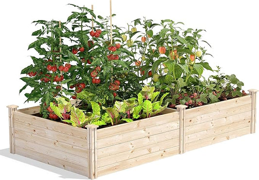 Greenes Fence Original Pine Raised Garden Bed, 4' x 8' x 17.5" - Made in USA with American Pine
