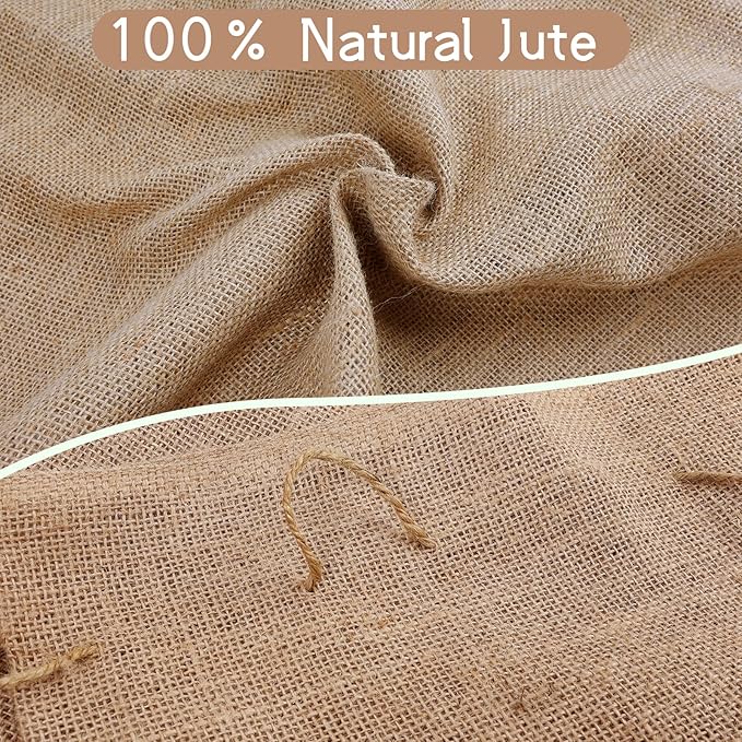Kmise Premium Tightly Woven Burlap Potato Sack Race Bags (Pack of 6)，48"x25" Natural Jute Burlap Sacks for Kids & Adults, Reusable Eco-Friendly Grow Bag for Field Day Games & Harvest Storage