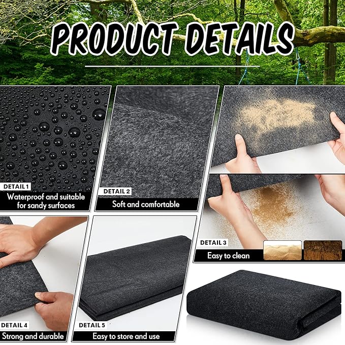 Haull Outdoor Storage Shed Floor Moat Waterproof Outdoor Carport Mat Thickened Soft Patio Furniture Pad Washable with Non Slip Backing, Storage Shed Not Included(6 x 8.2 ft)