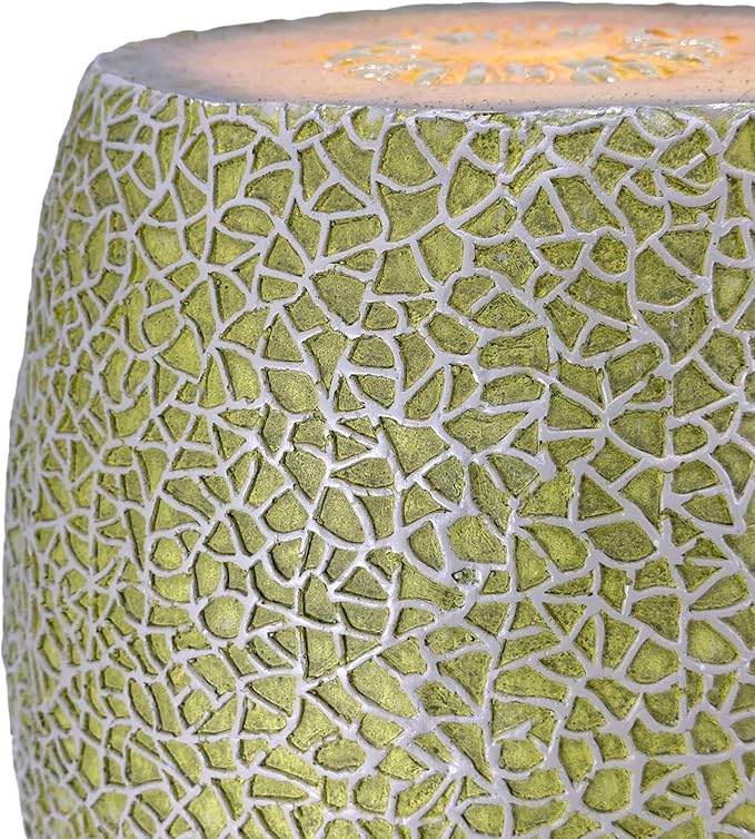 Galt International 18" Cantaloupe Friut Stool Polyresin Side Table Home Decor Plant Stand Garden Indoor Outdoor Decorations
