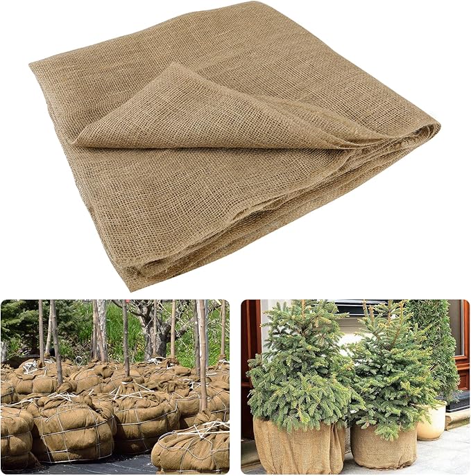 ANPHSIN 15ftx40in Natural Burlap Plant Covers Freeze Protection - Winter Frost Blankets Cloth Fabric Roll for Outdoor Bushes Trees Potted Plants Cold Weather