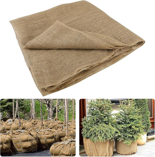 ANPHSIN 15ftx40in Natural Burlap Plant Covers Freeze Protection - Winter Frost Blankets Cloth Fabric Roll for Outdoor Bushes Trees Potted Plants Cold Weather