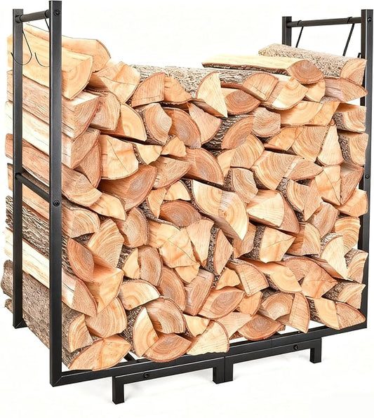 Firewood Rack Outdoor, 30" L x 31" H inch Indoor Fire Wood Pile Storage Stacker, Rustproof Waterproof Log Rack for Fireplace Wood Organizer