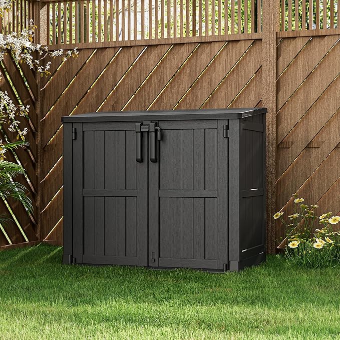 NUNU LAB Outdoor Storage Cabinet 36 Cu.Ft Garden Storage Shed Waterproof Lockable for Garden Hoses, Generator, and Lawn Mower
