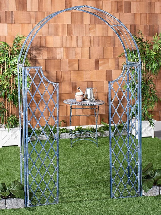 Safavieh PAT5011C Outdoor Collection Jaida Trellis Antique Blue Arbor