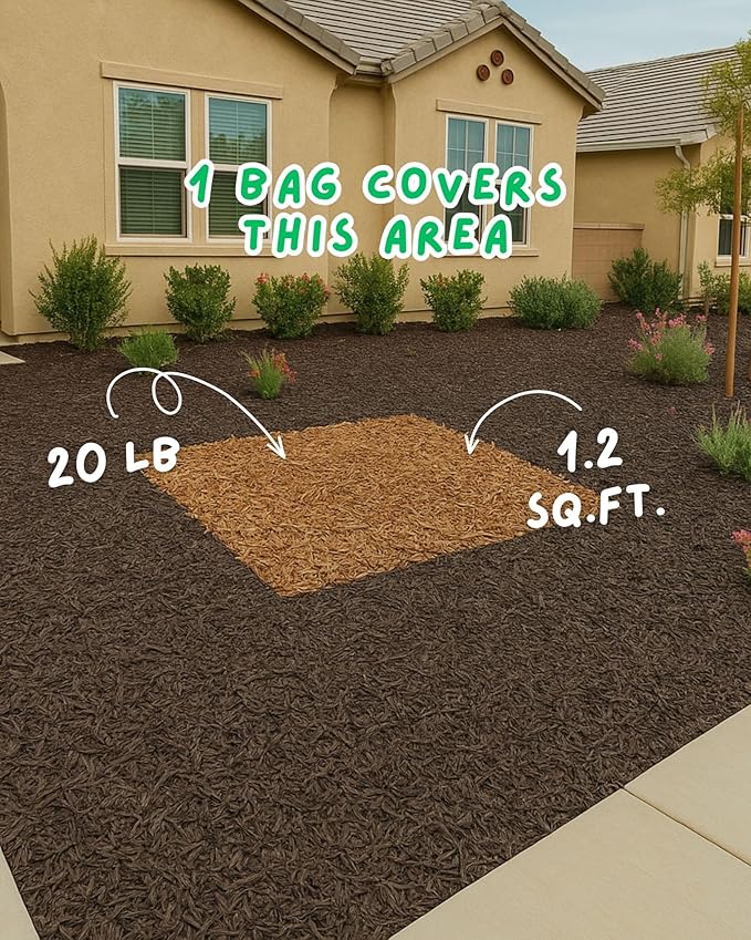 100% Wire-Free Shredded Rubber Mulch – Blue – 20 lb (1.2 cu ft) – Long-Lasting, Low Maintenance, Safe for Kids & Pets – Ideal for Landscaping & Playgrounds