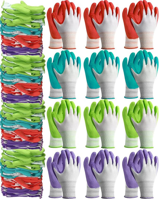 Irenare Gardening Gloves Bulk for Women Ladies Breathable Rubber Coated Garden Glove for Yard Outdoor Work with Grip