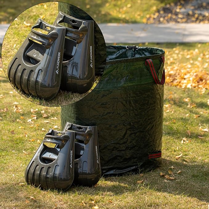 Gardenised 72-gallon Heavy-Duty Self-Standing Collapsible Leaf Bag with Handle and Sturdy Scoop for Leaves - Portable Yard Grass Clipping Rake, Garden Debris Grabber for Lawn Care and Outdoor Cleanup