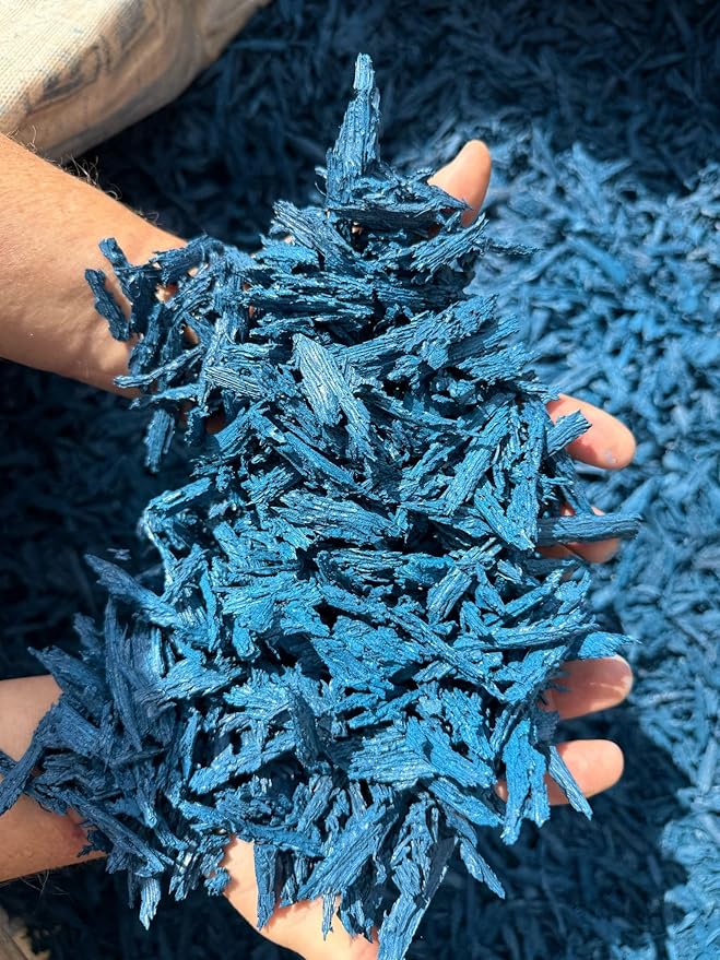 100% Wire-Free Shredded Rubber Mulch – Blue – 10 lb (0.6 cu ft) – Long-Lasting, Low Maintenance, Safe for Kids & Pets – Ideal for Landscaping & Playgrounds