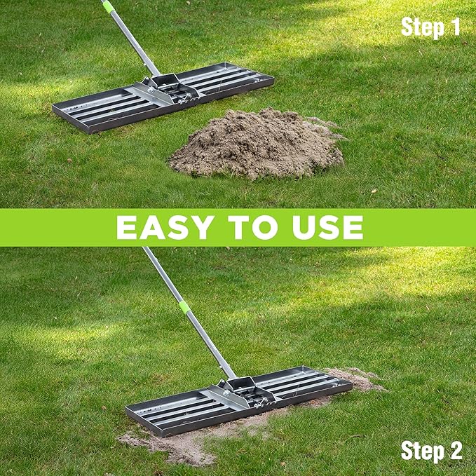 WORKPRO Lawn Leveling Rake, Heavy Duty Leveling Rake with 30” x 10” Ground Plate, Yard Leveling Rakes with 6FT Adjustable Handle, Metal Lawn Leveler for Garden, Backyard, Golf Course, Farm, Pasture