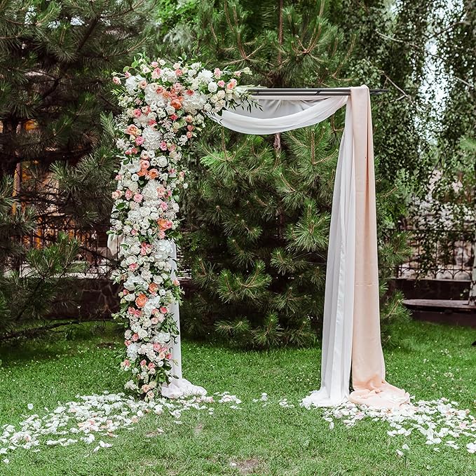 Garden Arch Thickened Garden Arbor Trellis for Climbing Plants with Planter 7.6Ft Outdoor Metal Arch Archway Wedding Backdrop Stand for Ceremony Party Christmas Decorations Pergola Black