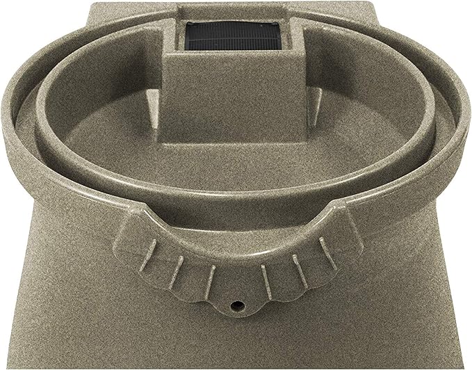 Good Ideas Rain Wizard 50 Gallon Rain Saver Barrel Water Storage Urn with Planter Space and 2 Brass Spigots, Sandstone (2 Pack)