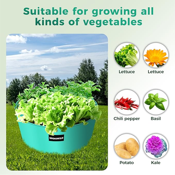 2 Pack 10 Gallon 3 Compartment Grow Bag, Vegetable Growing Bag Thickened PE Garden Pots with Drainage Holes, Branch-Binding Holes, Reusable Plant Bag for Vegetables,Flowers