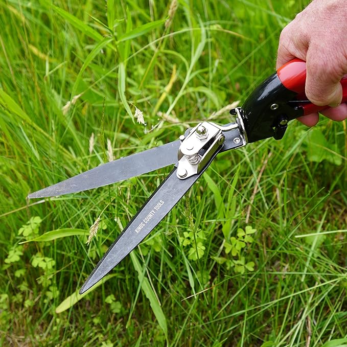 Grass Shears - Garden Clippers with Rotating Handle - Grass Cutter Edging Shears - Hedge Trimmer Garden Shears - Hedge Clippers or Yard Scissors for Outdoor Edges and Hedges by Kings County Tools