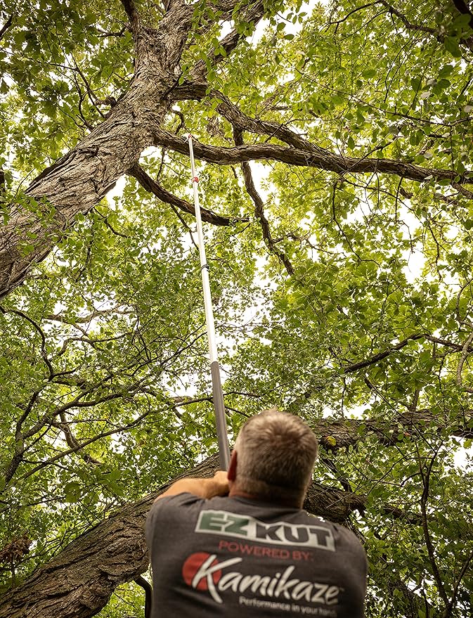 EZ Kut Professional Pole Saw 20’ Extendable - Manual Pole Saw for Tree Trimming. Branch Cutter with Double Hook for Branch Removal - Best Tree Pruner. Tree trimmer pole saw. Since 1988