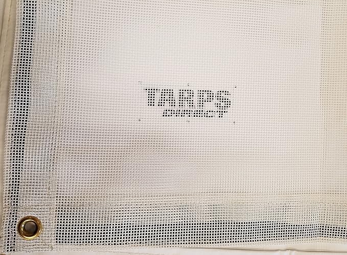 10 Ft. x 20 Ft. White 10 Oz. Vinyl Coated Mesh Tarp