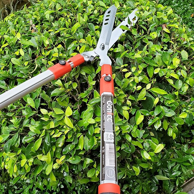 gonicc 8" Professional Sharp Bypass Pruning Shears(GPPS-1002) and Adjustable 33"+ 13" Hedge Shears. Tree Trimmers Secateurs,Hand Pruner, Garden Shears,Clippers for The Garden.