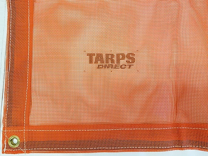 10 Ft. x 20 Ft. Orange 10 Oz. Vinyl Coated Mesh Tarp